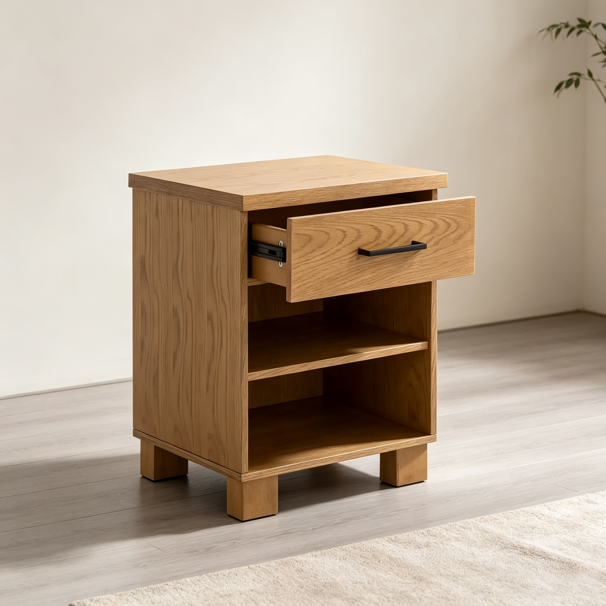 Table de chevet à 1 tiroir et 2 étagères