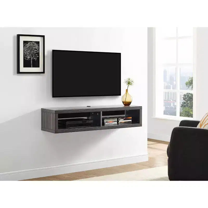 Shallow Wall Mounted A/V Console TV Stand for TVs up to 60 - Martin Furniture