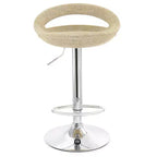 Elama 2 Piece Adjustable Rattan Barstool in Gray with Chrome Base