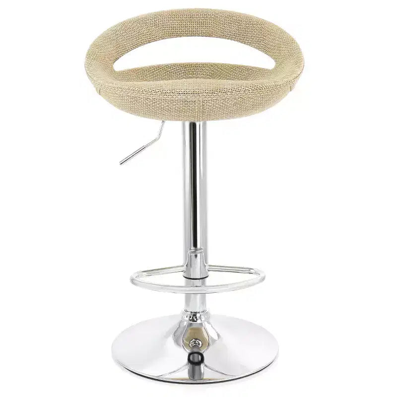 Elama 2 Piece Adjustable Rattan Barstool in Gray with Chrome Base