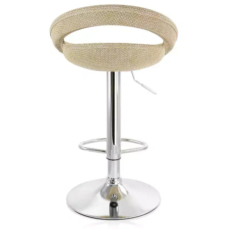 Elama 2 Piece Adjustable Rattan Barstool in Gray with Chrome Base