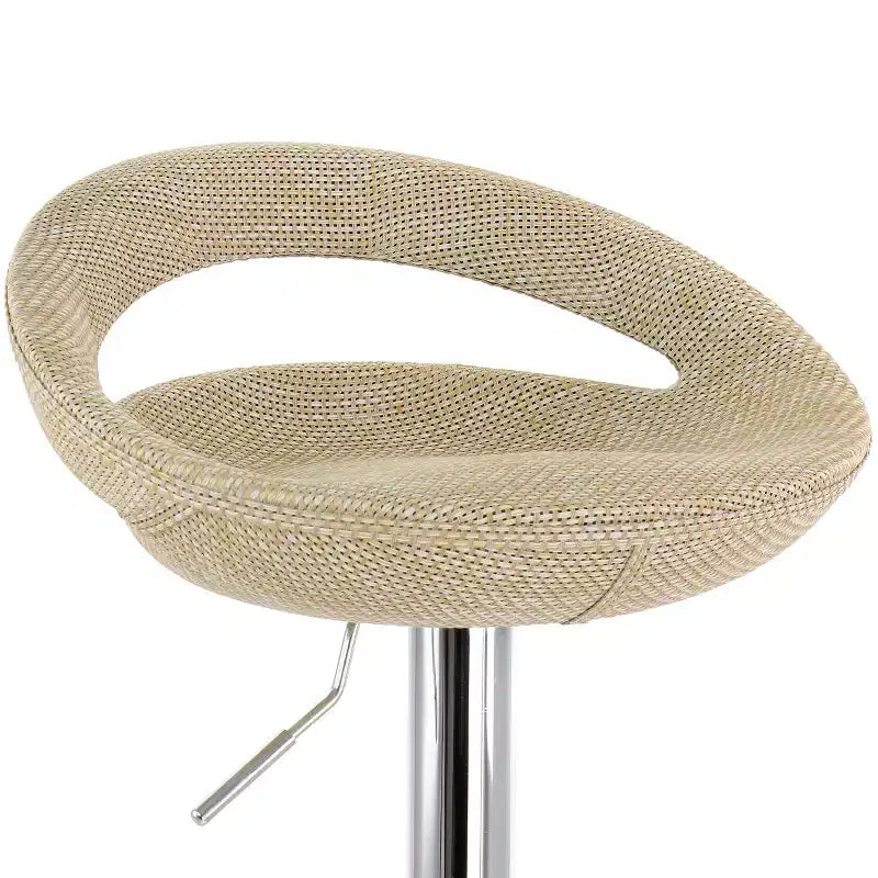 Elama 2 Piece Adjustable Rattan Barstool in Gray with Chrome Base