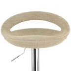 Elama 2 Piece Adjustable Rattan Barstool in Gray with Chrome Base