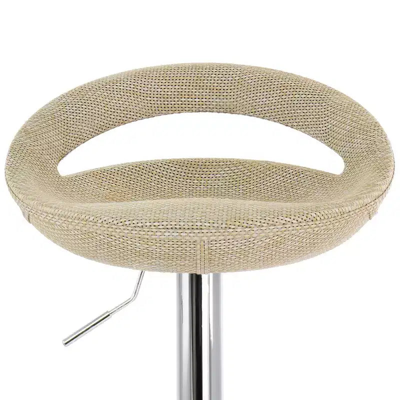 Elama 2 Piece Adjustable Rattan Barstool in Gray with Chrome Base