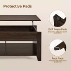 Yaheetech Lift Top Coffee Table with Hidden Compartment & 2 Open Shelves for Living Room