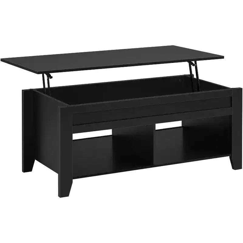 Yaheetech Lift Top Coffee Table with Hidden Compartment & 2 Open Shelves for Living Room