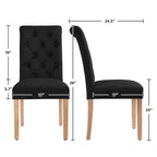 Yaheetech 2pcs Classic Fabric Upholstered Dining Chair Kitchen Chair