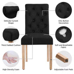 Yaheetech 2pcs Classic Fabric Upholstered Dining Chair Kitchen Chair