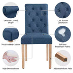 Yaheetech 2pcs Classic Fabric Upholstered Dining Chair Kitchen Chair
