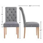 Yaheetech 2pcs Classic Fabric Upholstered Dining Chair Kitchen Chair