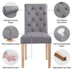 Yaheetech 2pcs Classic Fabric Upholstered Dining Chair Kitchen Chair