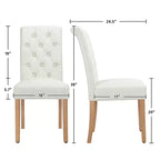 Yaheetech 2pcs Classic Fabric Upholstered Dining Chair Kitchen Chair