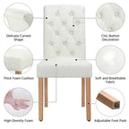 Yaheetech 2pcs Classic Fabric Upholstered Dining Chair Kitchen Chair