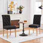 Yaheetech 2pcs Classic Fabric Upholstered Dining Chair Kitchen Chair