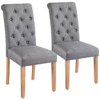 Yaheetech 2pcs Classic Fabric Upholstered Dining Chair Kitchen Chair